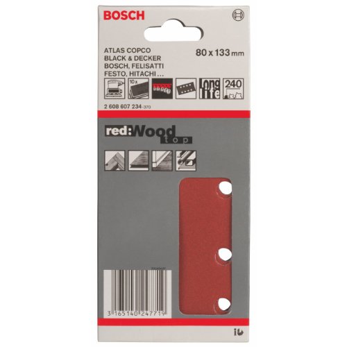 Bosch Schleifblatt C470 Best for Wood+Paint 80x133mm Korn 240, 10 Stk. - 2