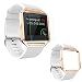 Produktbild myqyiyi Sport-Silikon-Armband Band + Metallrahmen + Film HD für Fitbit Blaze Watch weiß