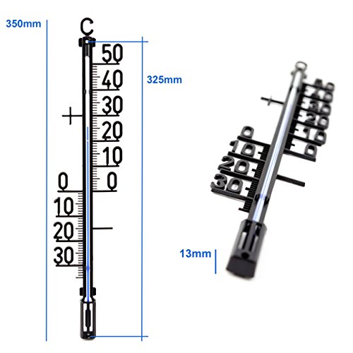 35 cm Außen – Garten – Analog – Kunststoff Thermometer . Aussenthermometer Temperatur Anzeige von -40 bis + 50 °C - 3