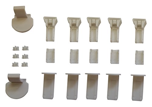 K-home Palma.01.SB Klemmträger und Zubehör Montage-Set für Klemmfix Plissee, Plastik, 3,5 x 2 x 4 cm, weiß