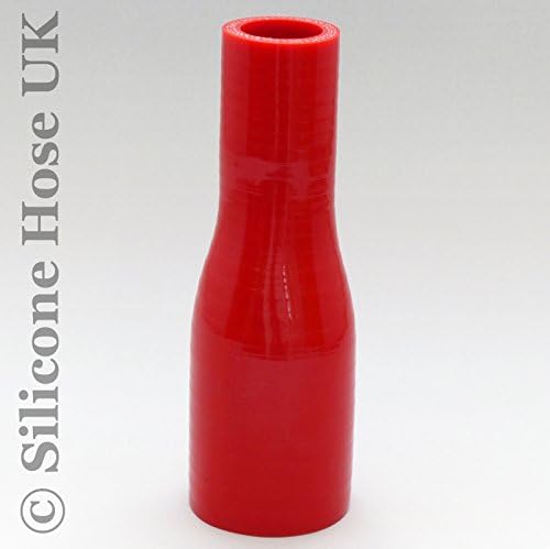 Straight Reinforced Silicone Reducer Inlet Connector Hose for Air or Water - ID 11mm to 8mm - Red