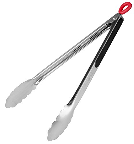 culinario BBQ Profi-Grillzange 34 cm, aus Edelstahl mit Kunststoffgriff und Feststellmechanismus - 2