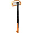 Fiskars Splitting Axe XL X25, 2.5 kg, incl. storage and carrying case, Length: 77 cm, Non-stick high Steel blade covering/fibreglass handle, Black/Orange, 1015643