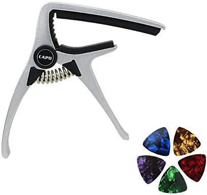 Guitar Capo Quick Change Acoustic Guitar Accessories Trigger Capo with Free 5 Pcs Guitar Picks