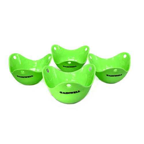 Silikon-Eierkocher zum Pochieren von Eiern – EIERPOCHIER-SET 4-teilig – Extra robust – Keine klebrigen Formen – Hohe Qualität – Einfaches Pochieren von Eiern – GAINWELLGarantie auf Lebenszeit! Ei Kocher / Luftbefeuchter / Eierkocher Tassen / Egg Pan / Eierkocher pan / Eierkocher Silikonhülsen / Eierkocher / Küche / Verlorene Eier / Eier Pochiertopf - 2