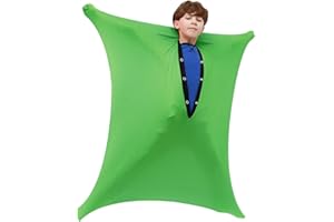 SGZIOO Body Sock Sensory Kids, 47"x27" Stretchy Sensory Sock, Sensory Body Sock, Body Sock for Children with Autism and Anxiety to Relieve Stress, Soothing, Relaxing (Green, M/114-137cm)