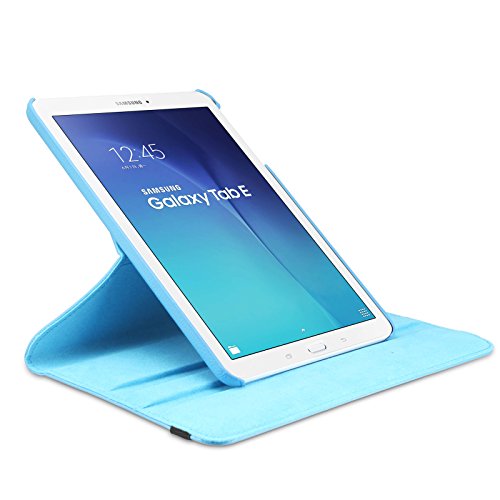 Infiland Samsung Galaxy Tab E 9.6 Hülle Case – PU Ledertasche lederhülle 360° Drehbarer Stand Cover Case Schutzhülle Tasche Etui für Samsung Galaxy Tab E T560N / T561N 24,3 cm (9,6 Zoll) Tablet-PC(Hellblau) - 7