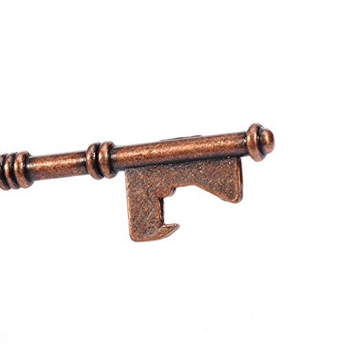 aihometm Retro Schlüssel Form Bier Flaschenöffner Schlüsselanhänger Bier Öffner für Bar KTV Club Home, Zinklegierung, Bronze B, Keyring - 3