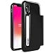 Produktbild iPhone X Hülle, VRS Design® Schutzhülle [Schwarz] Schlagfesten Case Kratzfeste Stoßsichere Handyhülle Halbautomatik Schiebetür mit Kartenfach [Damda Glide] für iPhone X