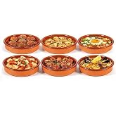 Traditional Rustic Clay Casserole 14 cm, Terracotta, Pack of 6