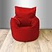 Childrens 100% Cotton Twill Pre-Filled Bean Chair, Red