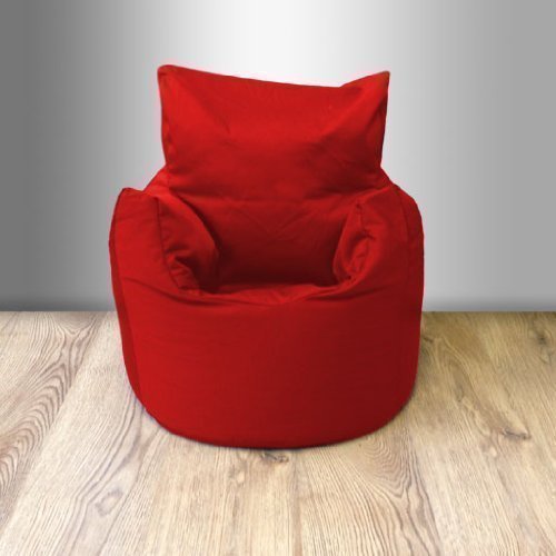 Childrens 100% Cotton Twill Pre-Filled Bean Chair, Red