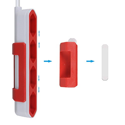 Allocacoc 4 x Verteiler PowerBar Reiseadapter Steckdosenleiste mit 1.5M Verlängerungskabel Power Strip Steckdose 220-240V Schuko, Rot - 9