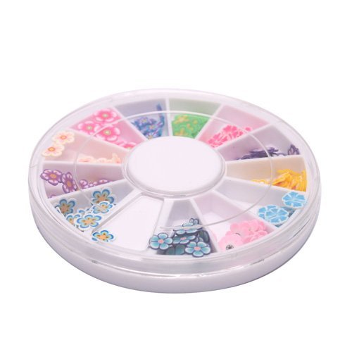 Well-Goal 144pcs 3D Flower Slice Nail Art Decoration Fimo Nail Decoration