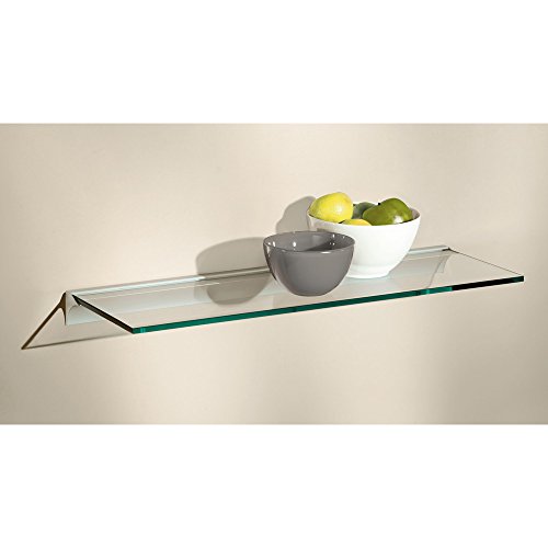 Glasregal / Wandregal Square+Rail | 5 Größen | 4 Dekore | 80x30cm – klar/silber - 2