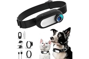 Bewinner Nowa obroża dla kotów 4K 8MP WiFi | przenośna bezprzewodowa kamera sportowa | szerokokątny aparat 120° do kasku i 30 m kamera podwodna do sportów na świeżym powietrzu, biały