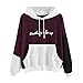 Produktbild Damen Hoodie Sweatshirt Grau Sonnena Mode Brief Pullover Kapuzenpullover Tops Bluse Frauen Sexy Große Größe Patchwork Kapuzen Kapuzenpulli Oberteile Langarmshirt Lila