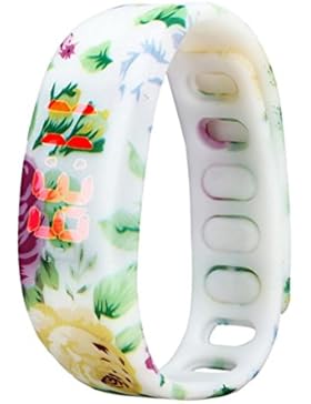 uhr sport armband Kolylong Unisex Blumendruck -Gummi-LED Sport Digital Armbanduhr