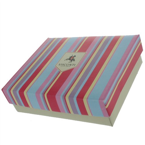 Visconti Leather Rainbow Collection HONOLULU Purse RB55 Plum Multi