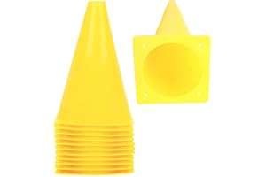 TSKDKIT 15 Pcs Cônes de Circulation Plastique Jaune Cônes de Signalisation 17 cm Plot Foot Cônes pour vélo, Football, Sport