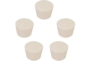 stonylab Tapones de Goma Sólida, 5-Paquete 10# - 41mm x 50mm x 34mm - Blanco Tapones de Sello de Lab, Adapta a Todos los Matraces Erlenmeyer de stonylab