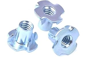 MOLLY MALOU M8 4 Pronged T-Nut Stainless steel T-Nut for Table Legs, Wood Cabinetry and Rock Climbing Walls (20)