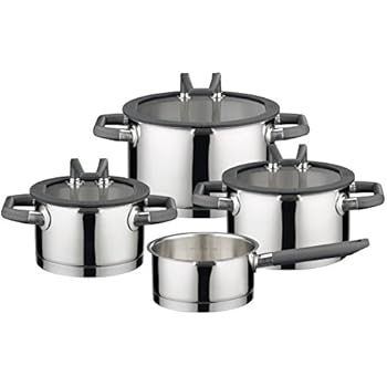 RÖSLE SILENCE Topfset, 4-tlg., Edelstahl 18/10, Glasdeckel