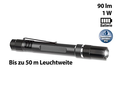 Lunartec Profi-Pen-Light LED-Taschenlampe m. Cree-LED, 90 lm, 1 Watt, Alu, IPX3 - 4