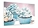 Produktbild Julianna Funk - Blau Cupcakes - 60x40 cm - Leinwandbild auf Keilrahmen - Wand-Bild - Kunst, Gemälde, Foto, Bild auf Leinwand - Kochen & Essen