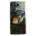 Produktbild Huawei Y7 Prime Hülle, Hozor Gemaltes Muster Transparent Kante Silikonhülle Ultra Slim Weich TPU Silikon Kratzfeste Handyhülle Schutz Case Backcover - Lila Eulen