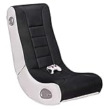 Wohnling Soundchair Chaise Son avec Bluetooth et Haut-parleurs intégrés Gaming |Chaise multimédia Système de Son 2.1-Subwoofer | Livres Audio Jeux vidéo Music | Racing Design Noir/Blanc