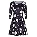 Produktbild Luckycat Damen Weihnachten Weihnachten Santa Skater Damen Schneemann Swing Dress Abendkleider Cocktailkleid Partykleider Blusenkleid Mode 2018