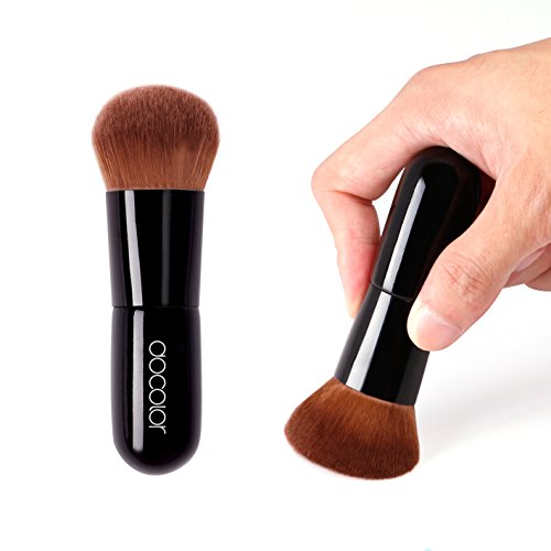 Docolor Powder Foundation Brush Kabuki Contour Liquid Cream Face Make up Brushes Cosmetic Tool (Black)