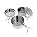 Produktbild MagiDeal Edelstahl Kochtöpfe, 4-teilig Topf & Pfannen Set Outdoor Backpacking, Rucksacktouren Picknick Wandern Kochgeschirr