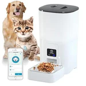 KAALS The Doggie Style PAPIFEED Dog and Cat Feeder, WiFi Enabled Smart Food Dispenser with Stainless Steel Food Bowl for Dry Food, APP Control and Up to 10 Meals Per Day