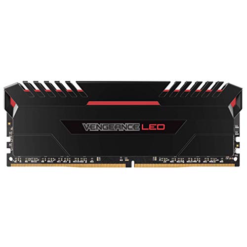 Corsair Vengeance LED - Kit de Memoria Entusiasta de 16 GB (2 x 8 GB, DDR4, 3000 MHz, C15, XMP 2.0) Negro con Rojo LED iluminación