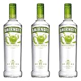  Smirnoff No. 21 Vodka Triple Destilled Flavour Green Apple, 3er, Wodka, Grüner Apfel, Alkohol, Alkoholgetränk, Flasche, 37.5%, 700 ml, 714157