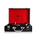 Price comparison product image UKayed ® Black Turntable Leather Briefcase Style Record Player Bluetooth Three-Speed Portable Vinyl Turn table with Built-In Stereo Speakers Rechargable & Portable (Black)