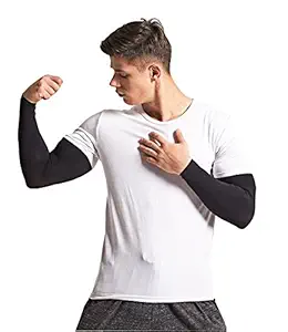 Style Along Unisex UV Sun Protection Arm Sleeves (Black)