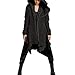 Price comparison product image BaZhaHei Women Solid Irregular Hooded Zipper Coat Trench Jacket Winter Casual Hoodie Long Outfit Overcoat Loose Cardigan Jacket