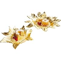 Kare Schale Sunflower Gold (2/Set) Cuenco, Metal, Dorado, 56 x 56 x 10 cm