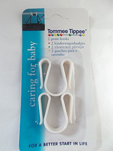 Tomee Tippee Pram Hooks Buggy Push CHair - Pack of 2 (White)
