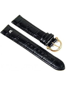 Maurice Lacroix Ersatzband Uhrenarmband Kalbsleder Band Kroko-Optik schwarz 20896G, Stegbreite:17mm