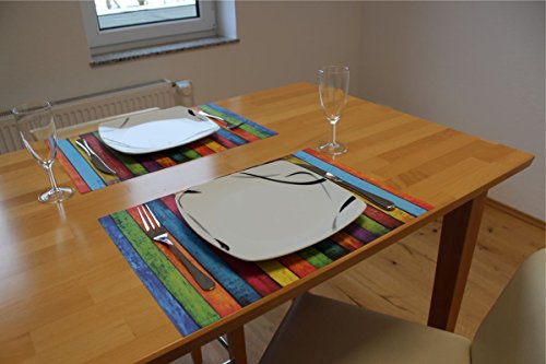 Papier „Tischset – Bunt Shabby Chic“ DIN A3 (420x297mm) 100er Pck. – Platzdeckchen Platzmatte – Ideal für Esstische als Unterlage für Teller, Besteck, Gläser - 3