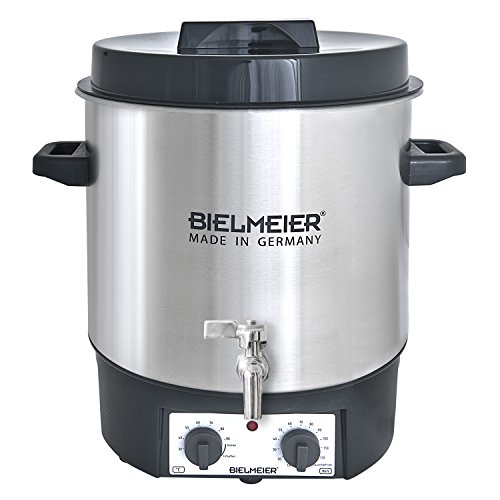 Bielmeier 495200 Einkoch und Glühwein-Vollautomat, 27 L, 3/8 Zoll Edelstahl-Auslaufhahn, 1800 W, BHG 495.2