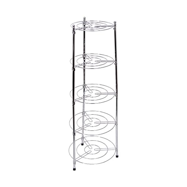 Chef Vida Five Tier Kitchen Pan Stand, Metal, Silver