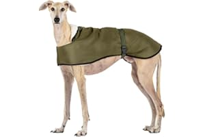 CANDYPET Manteau imperméable pour lévriers: Style, Protection Contre Le Froid et la Pluie - Doublure en borregit, Isolation Thermique, Trou pour Harnais - Idéal pour lévrier, Greyhound et Podencos - Khaki, L