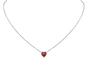 Suplight Collana Donna Argento 925 con Pietra di Nascita 12 Mesi Collana Donna Punto Luce Cuore Ciondolo Cuore Pietra Portafortunna Zirconia Cubica Confezione Regalo