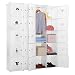 Produktbild LANGRIA Regalsystem 20-Kubus DIY Modular Garderobenschrank Schuhschrank mit Aufkleber mit Verschiedenen Kategorie-Icons Milchig Weiß