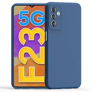 Craftech Samsung Galaxy F23 5G Silicon Case, Liquid Silicon Cover Gel Rubber Full Body and Camera Protection Shockproof Drop Protection Blue Case for Samsung Galaxy F23 5G
